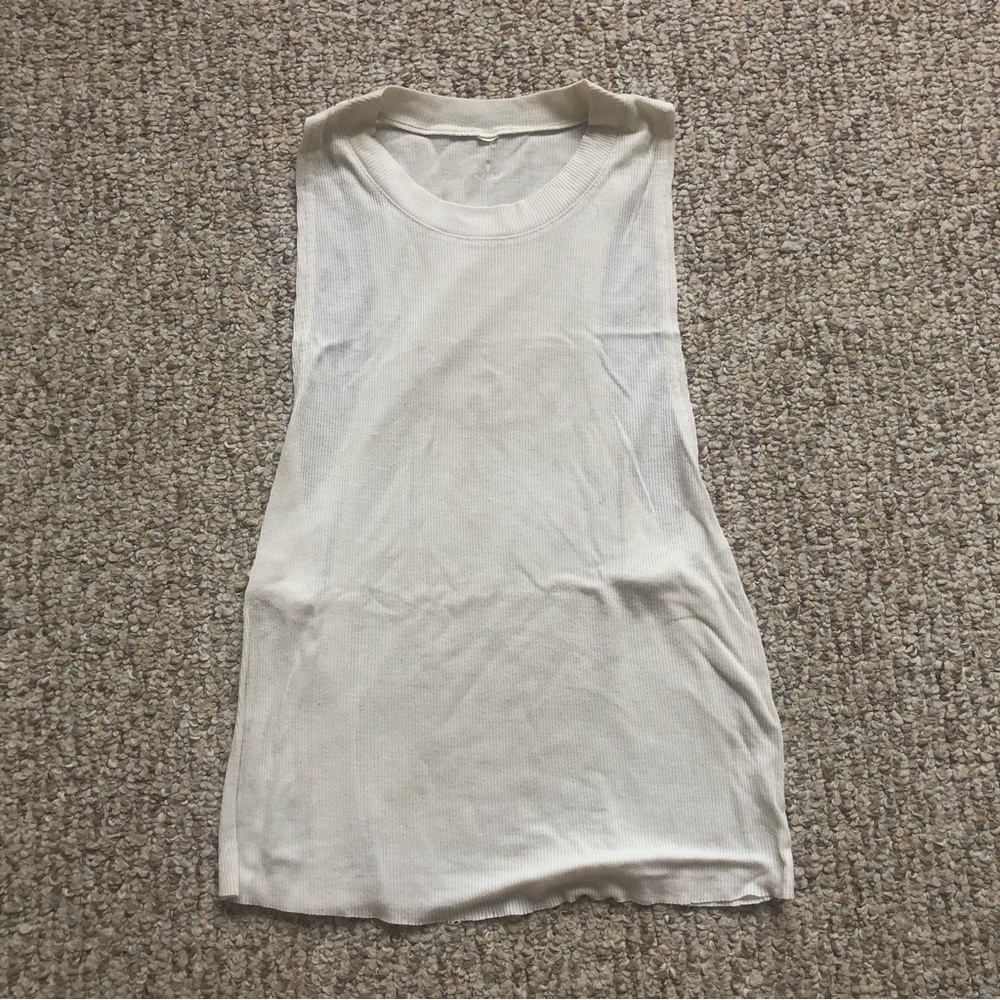 Long white tank top